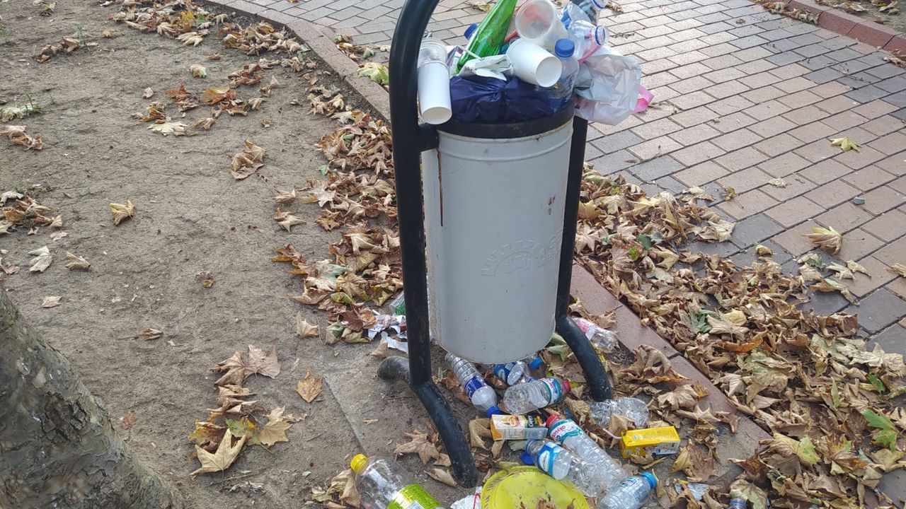 Kocaeli Gebze'de parklara atılan çöpler çevre kirliliğine neden oluyor