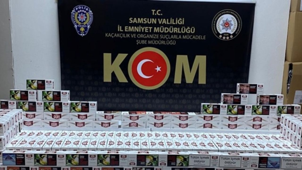 Samsun'da 140 bin 800 adet bandrolsüz makaron ele geçirildi