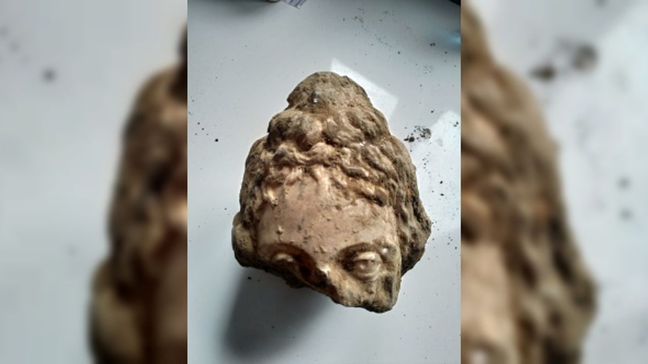 Düzce'deki antik kentte Roma dönemine ait heykel  başı bulundu