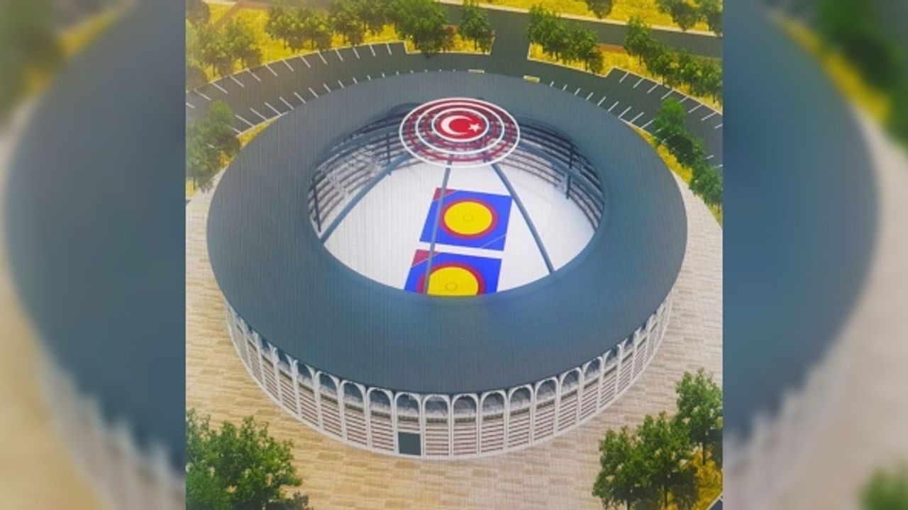 İshakçılar güreş alanına çatı kuruluyor