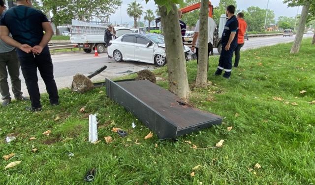 Takla atan otomobilden burnu bile kanamadan çıktı